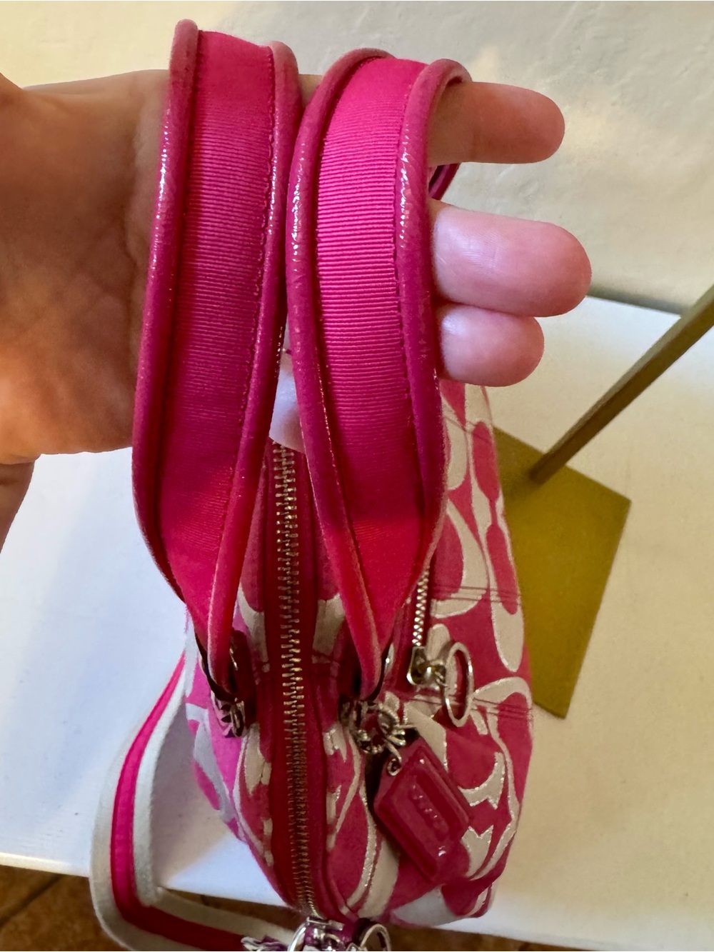 Coach 2012 Poppy Signature Lurex C Outline Satchel Bag 18709M - EUC - Picture 10 of 16